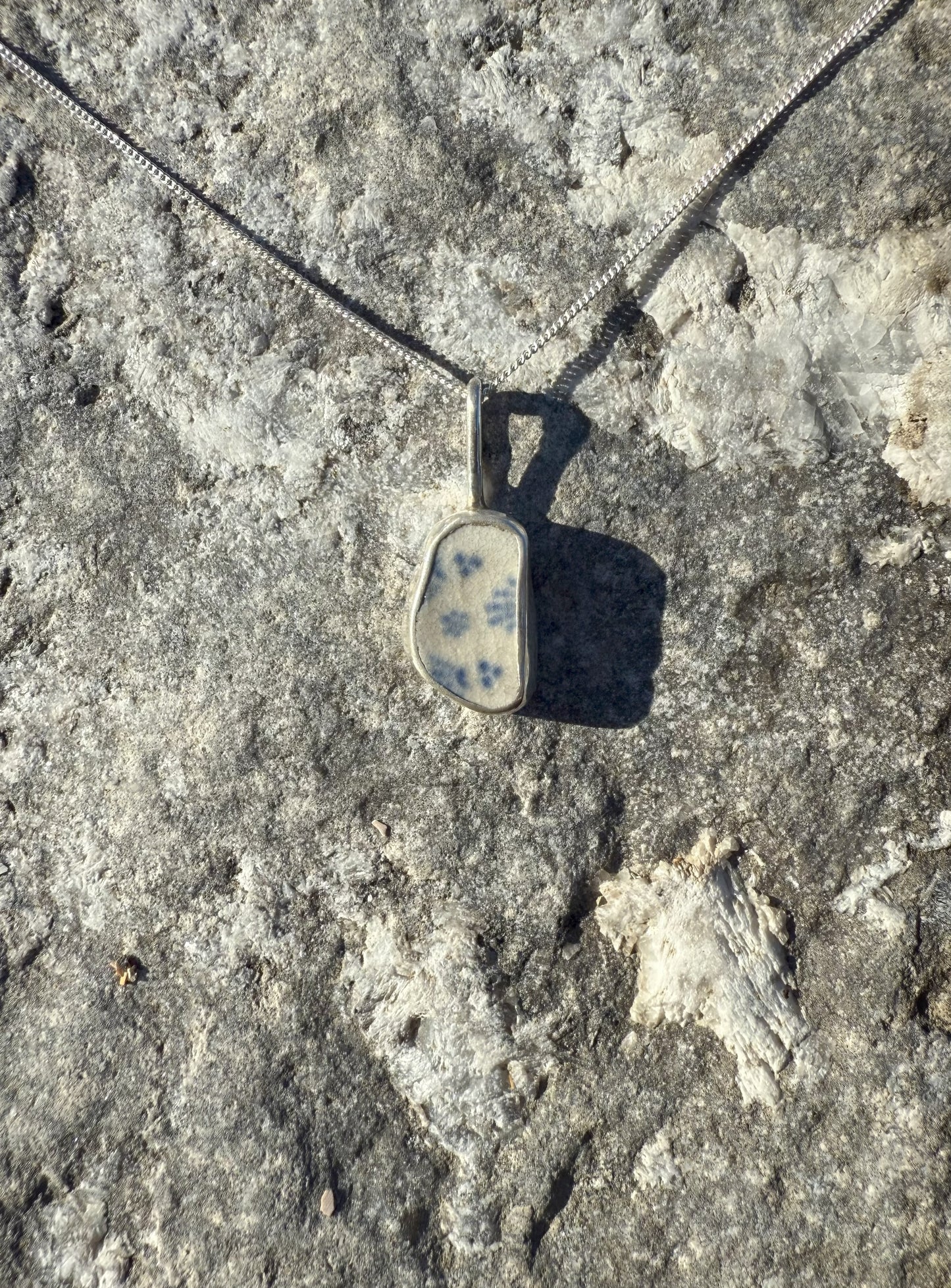 Sea Pottery Necklace- Blue
