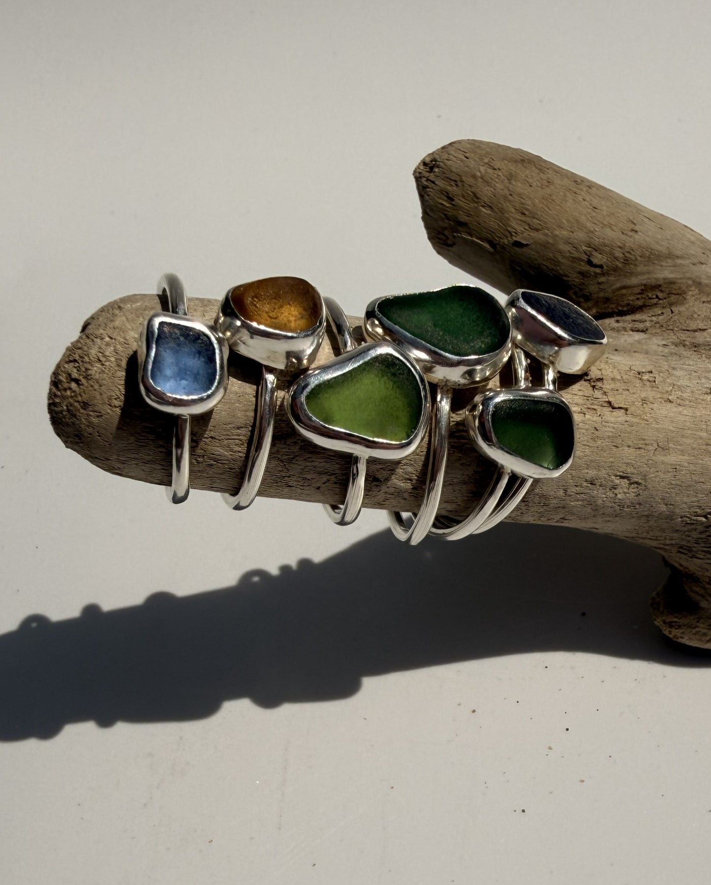 Custom Made Sea Glass and Sterling Silver Ring