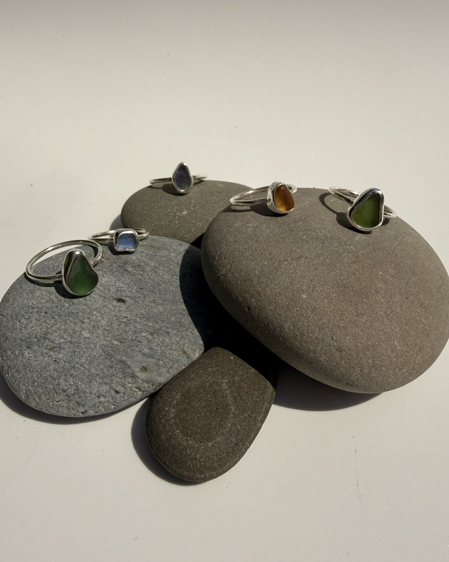 Custom Made Sea Glass and Sterling Silver Ring