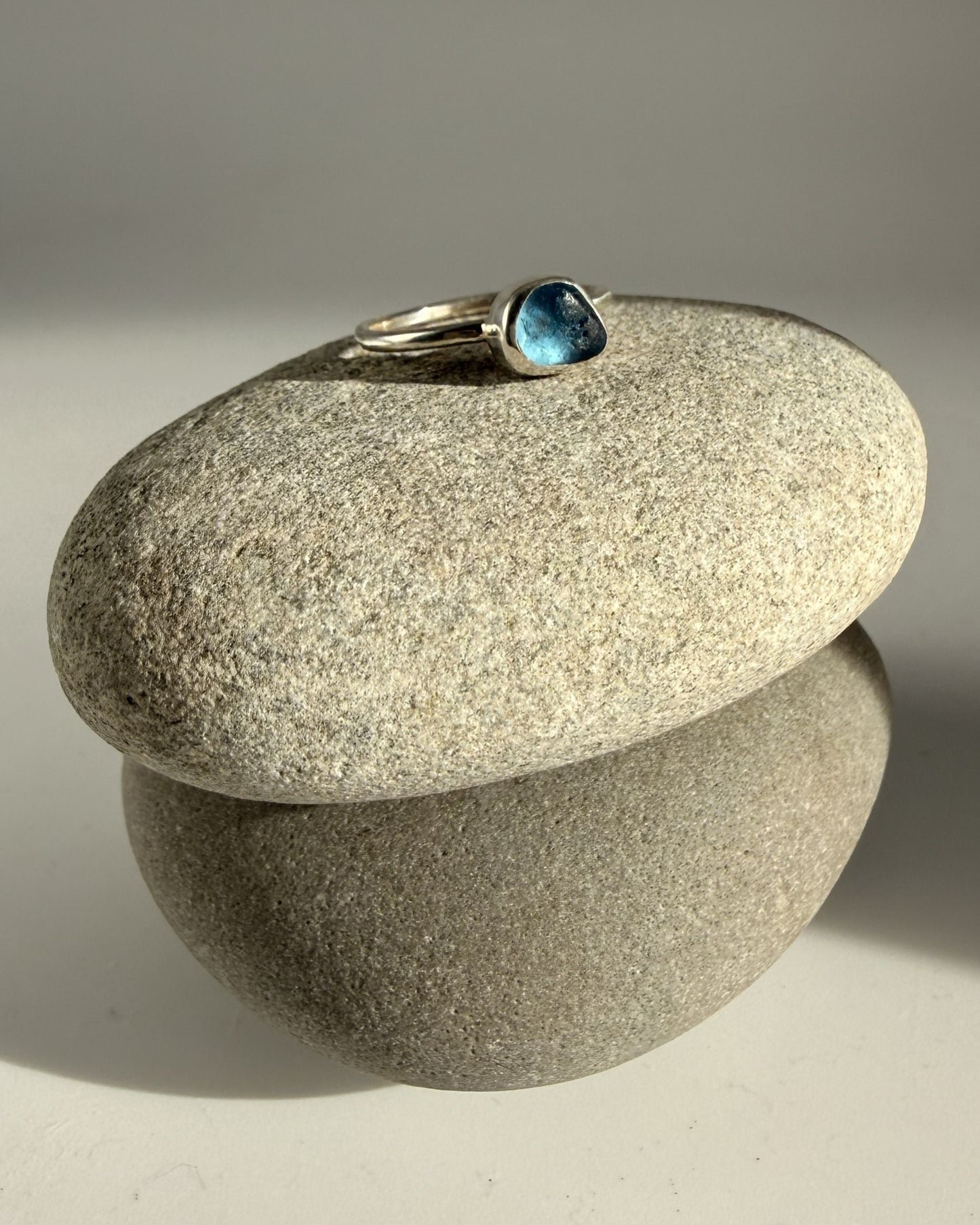 Custom Made Sea Glass and Sterling Silver Ring