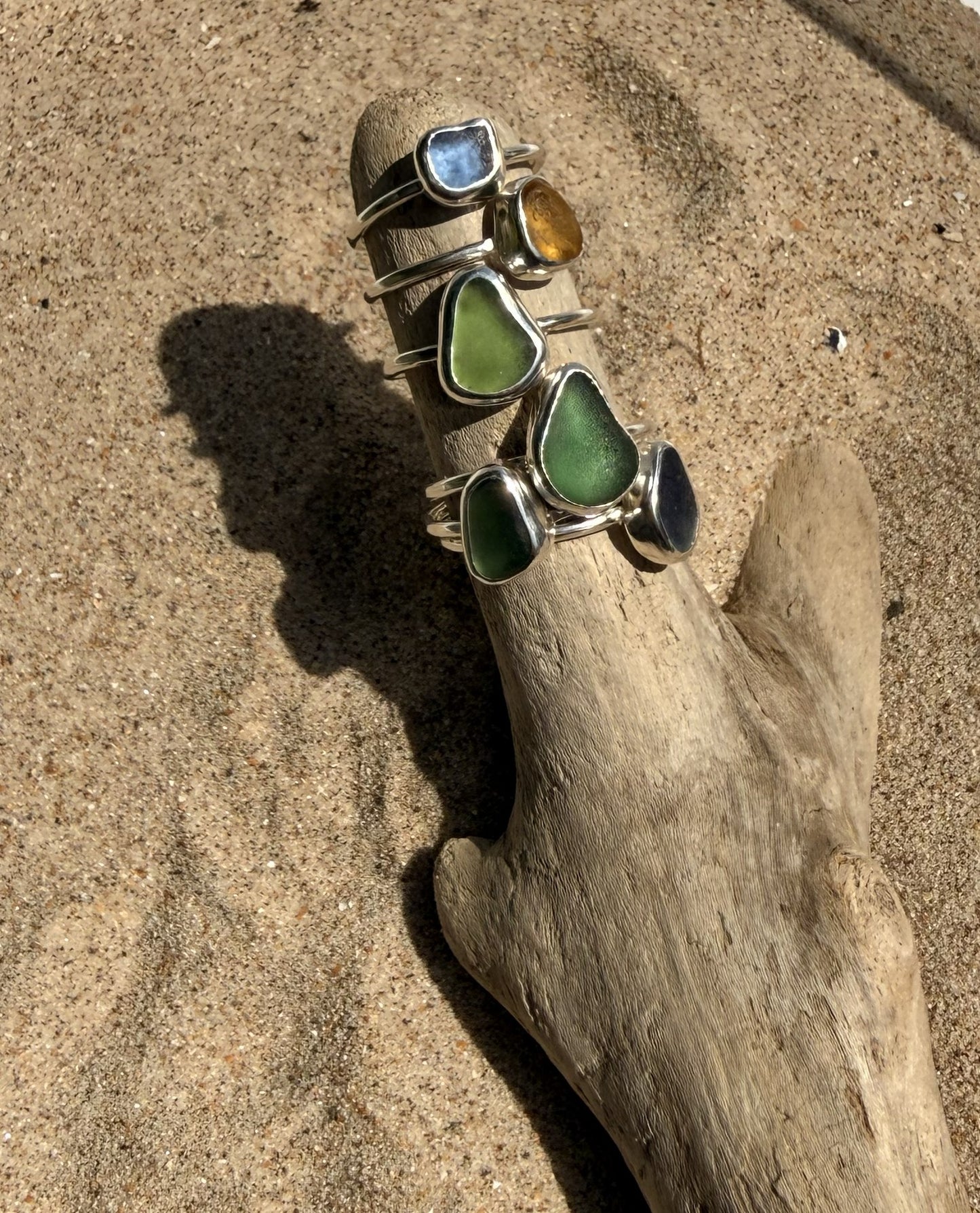 Custom Made Sea Glass and Sterling Silver Ring