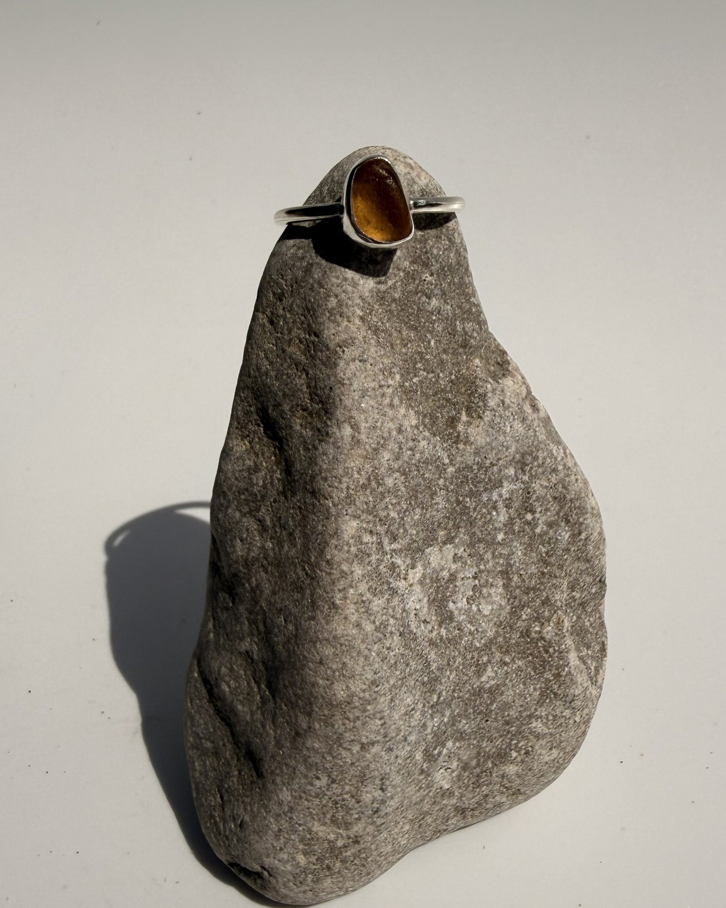 Custom Made Sea Glass and Sterling Silver Ring