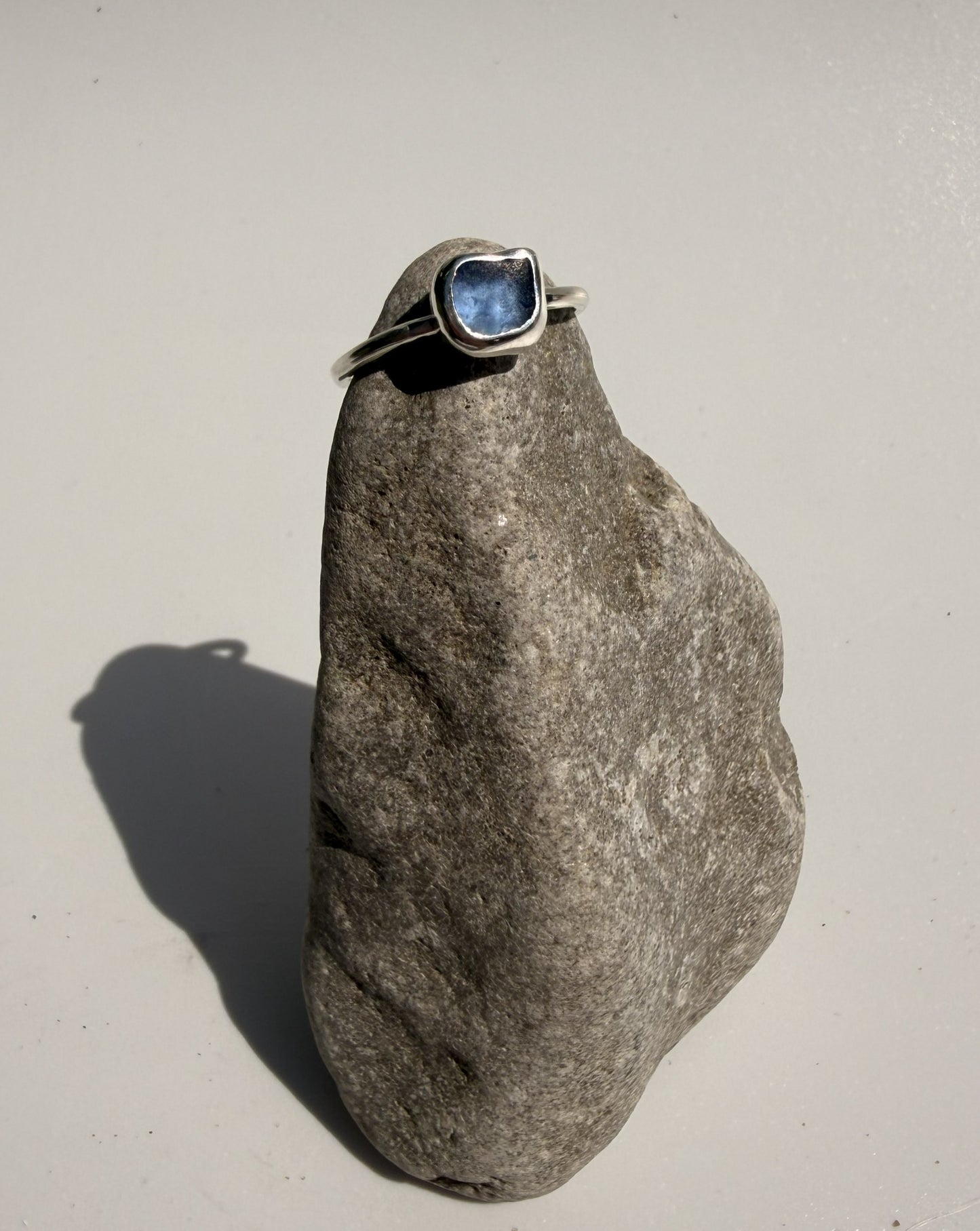 Custom Made Sea Glass and Sterling Silver Ring