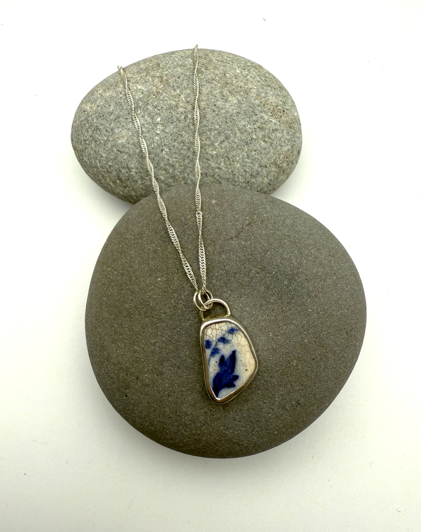 Sea Pottery Necklace- Bluebells
