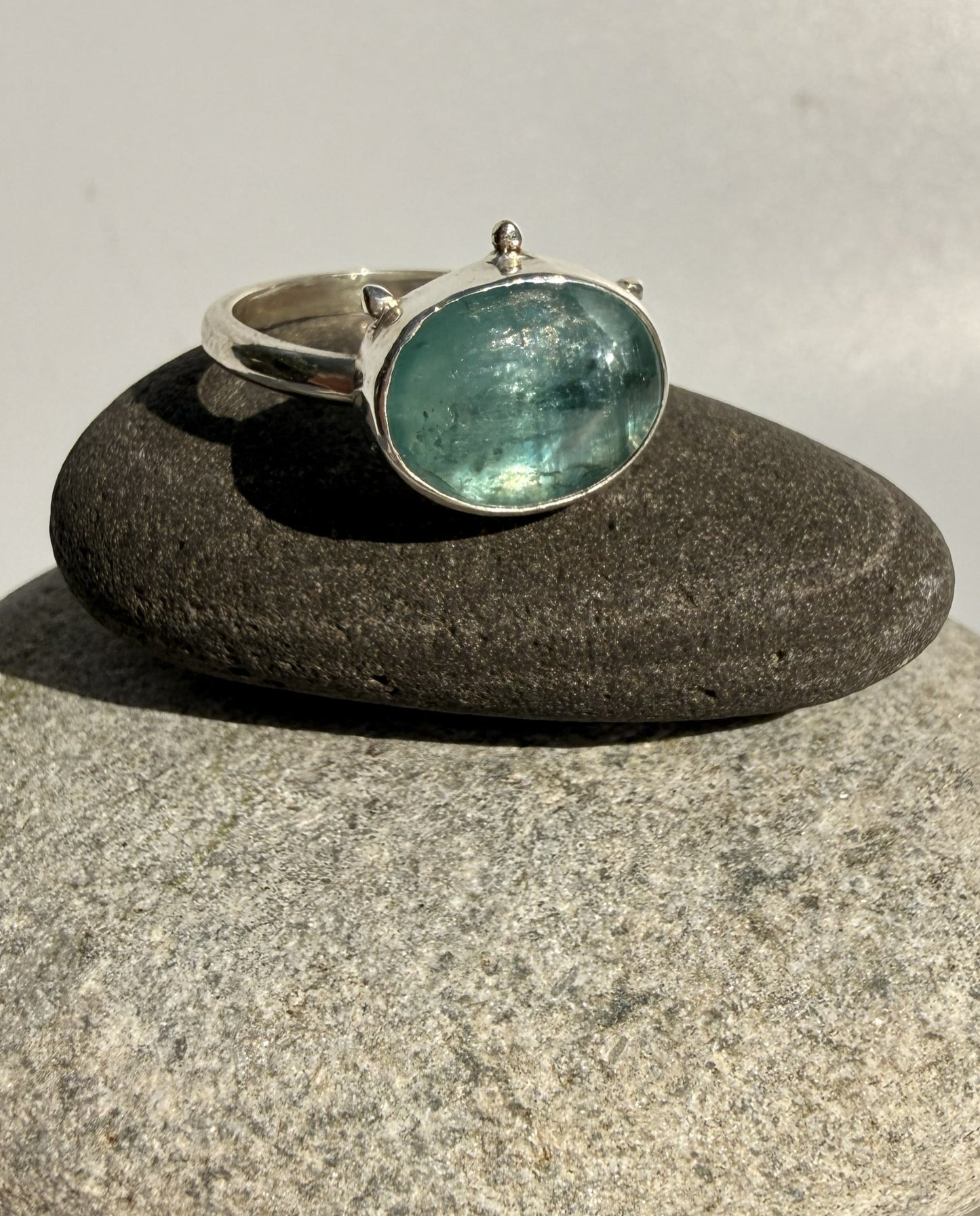 Silver Kyanite Ring. Size P