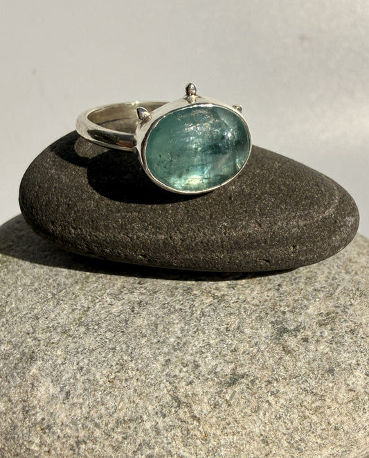 Silver Kyanite Ring. Size P