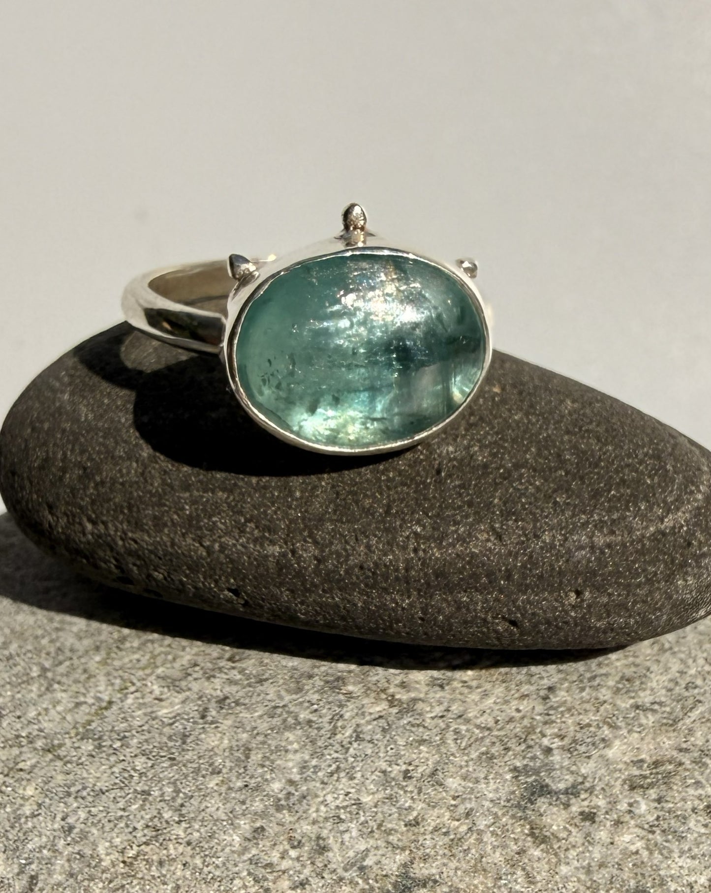 Silver Kyanite Ring. Size P