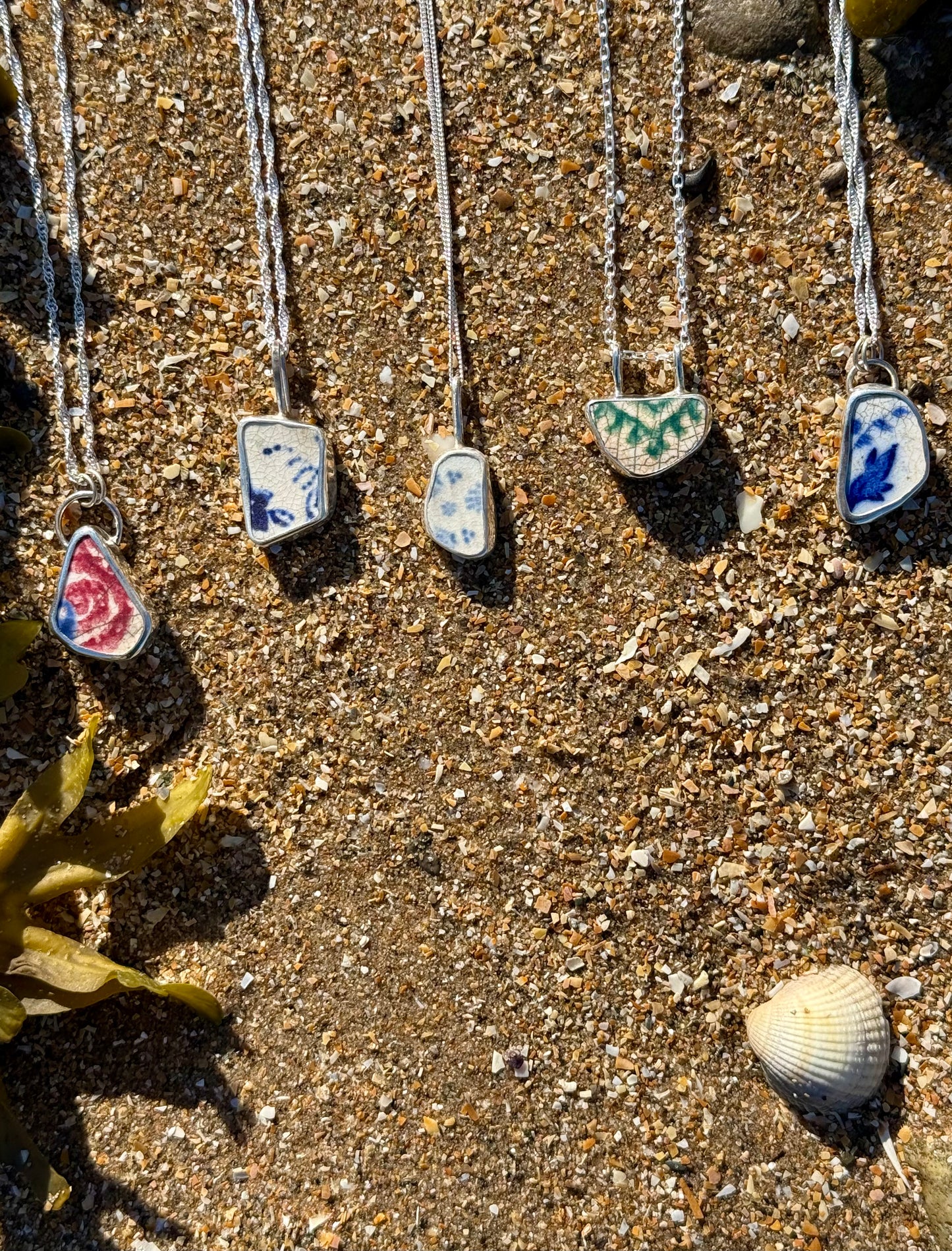 Sea Pottery Necklace- Green