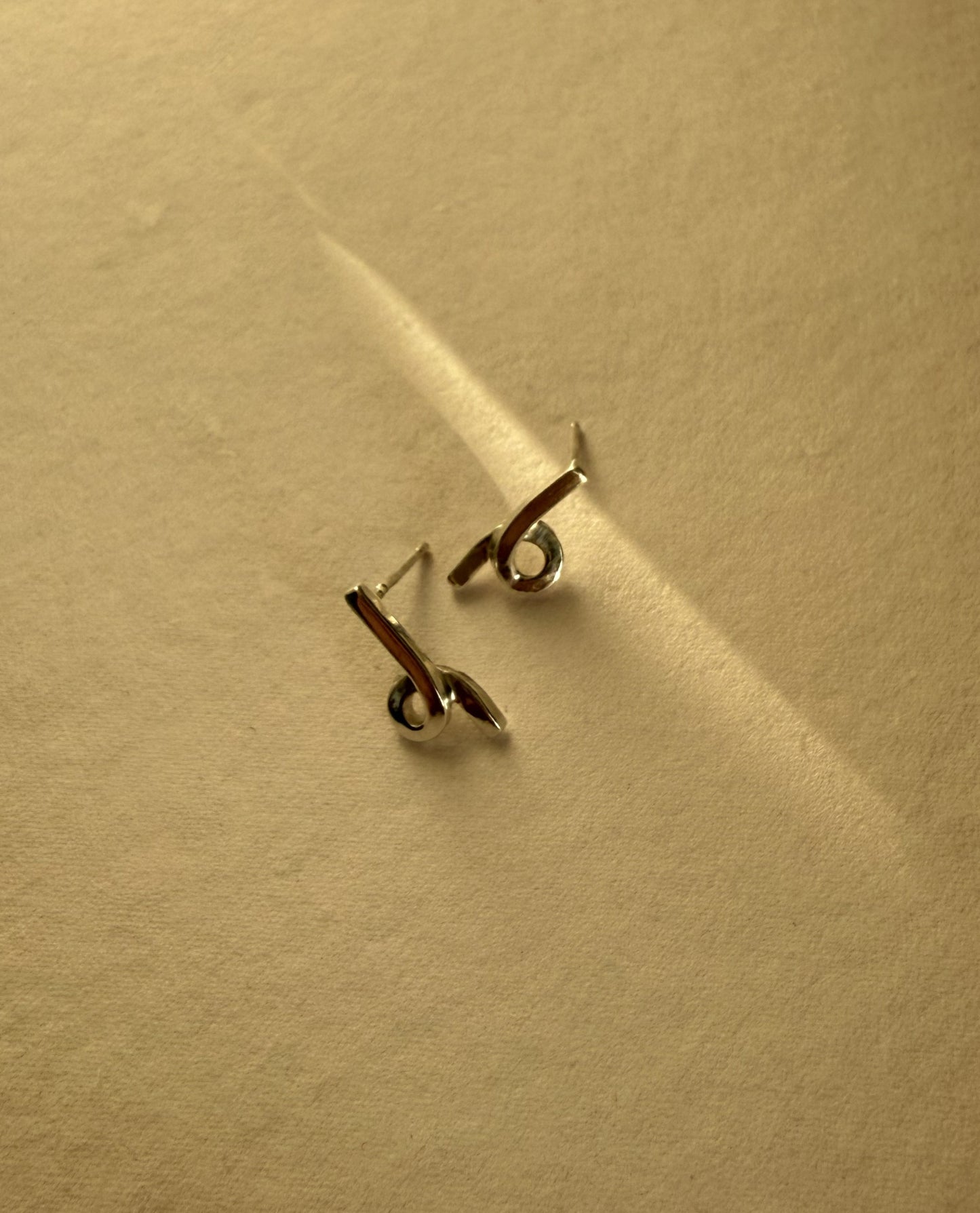 Sterling Silver Twisted Knotted Stud Earrings 