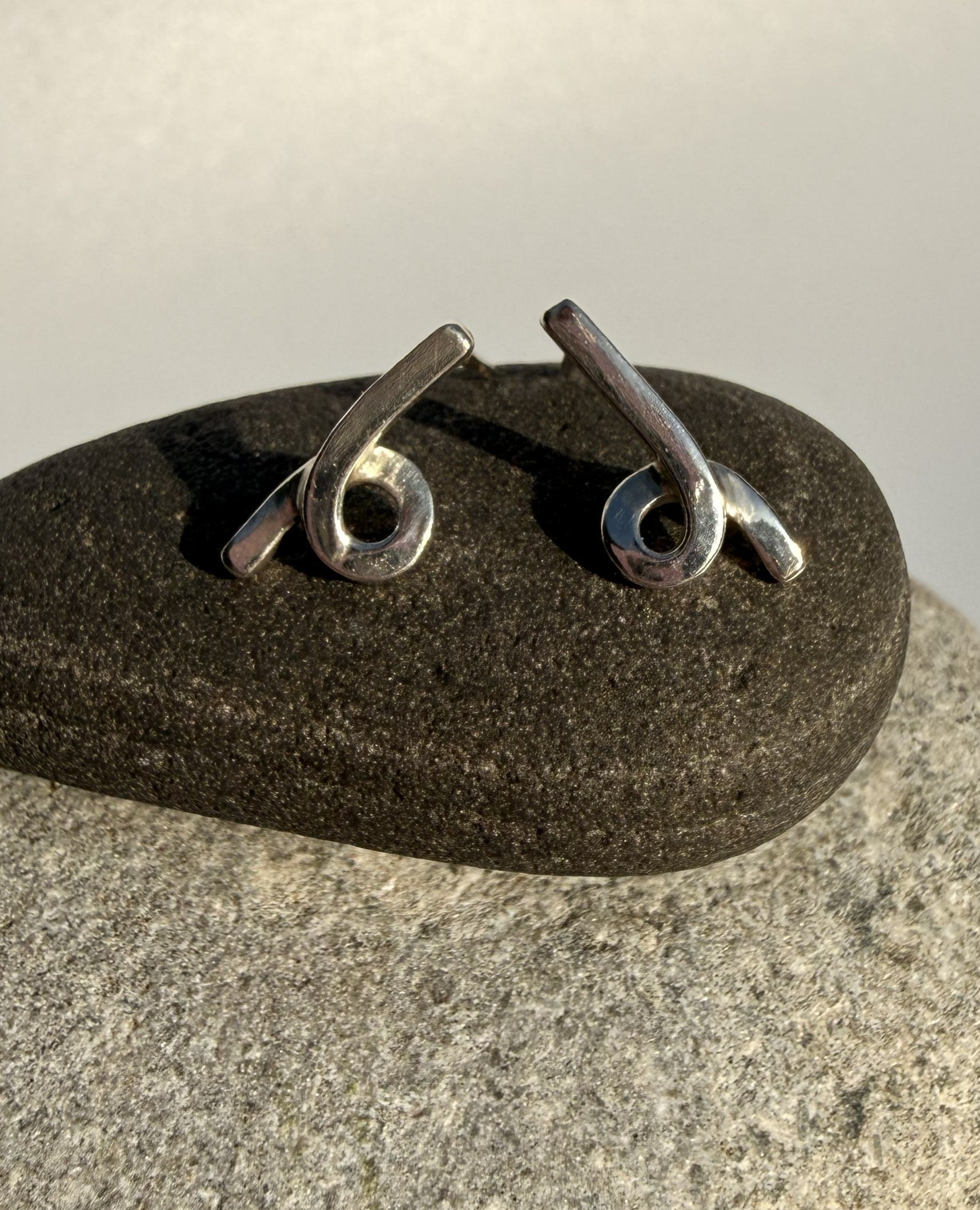 Sterling Silver Twisted Knotted Stud Earrings 