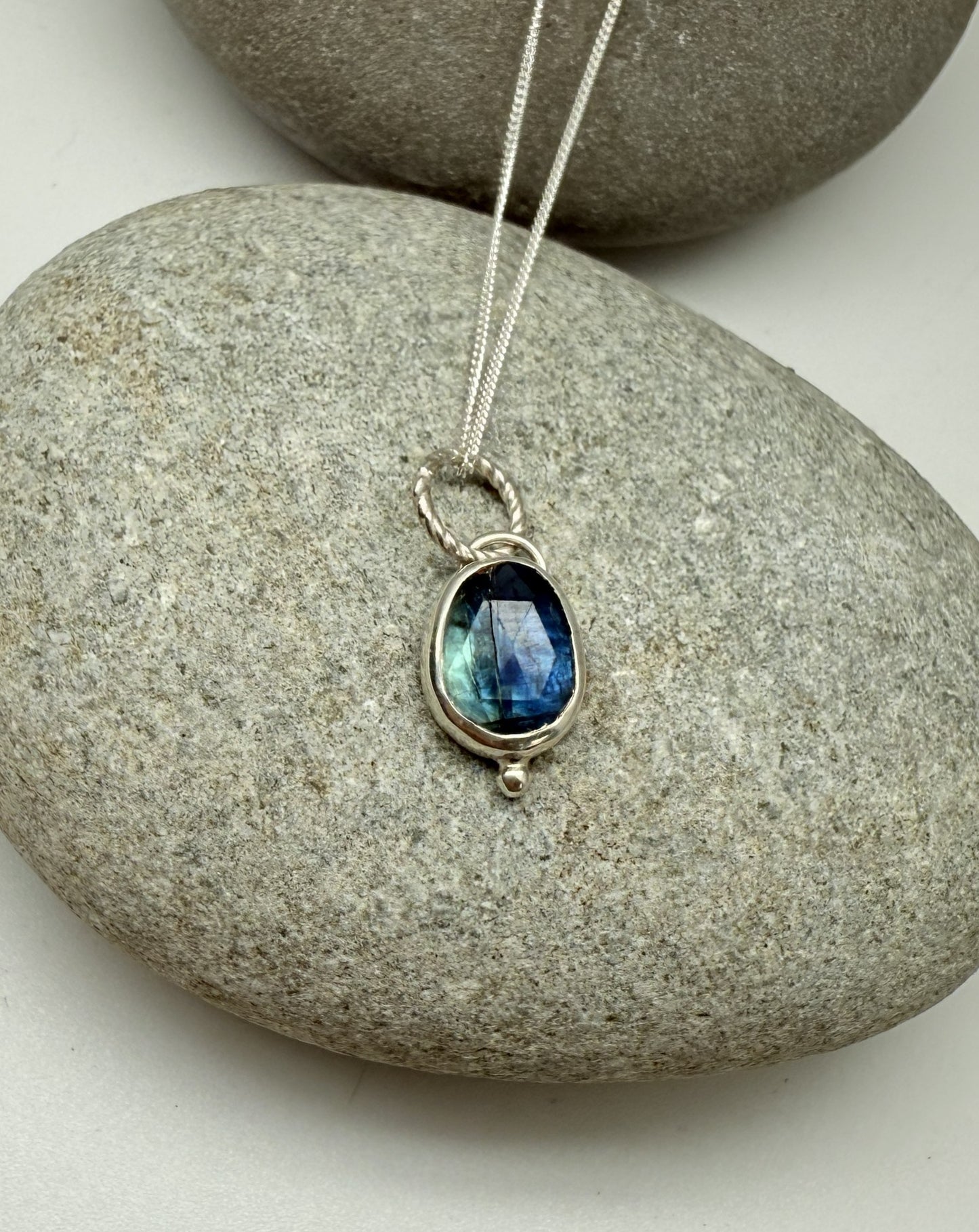 silver kyanite pendant 