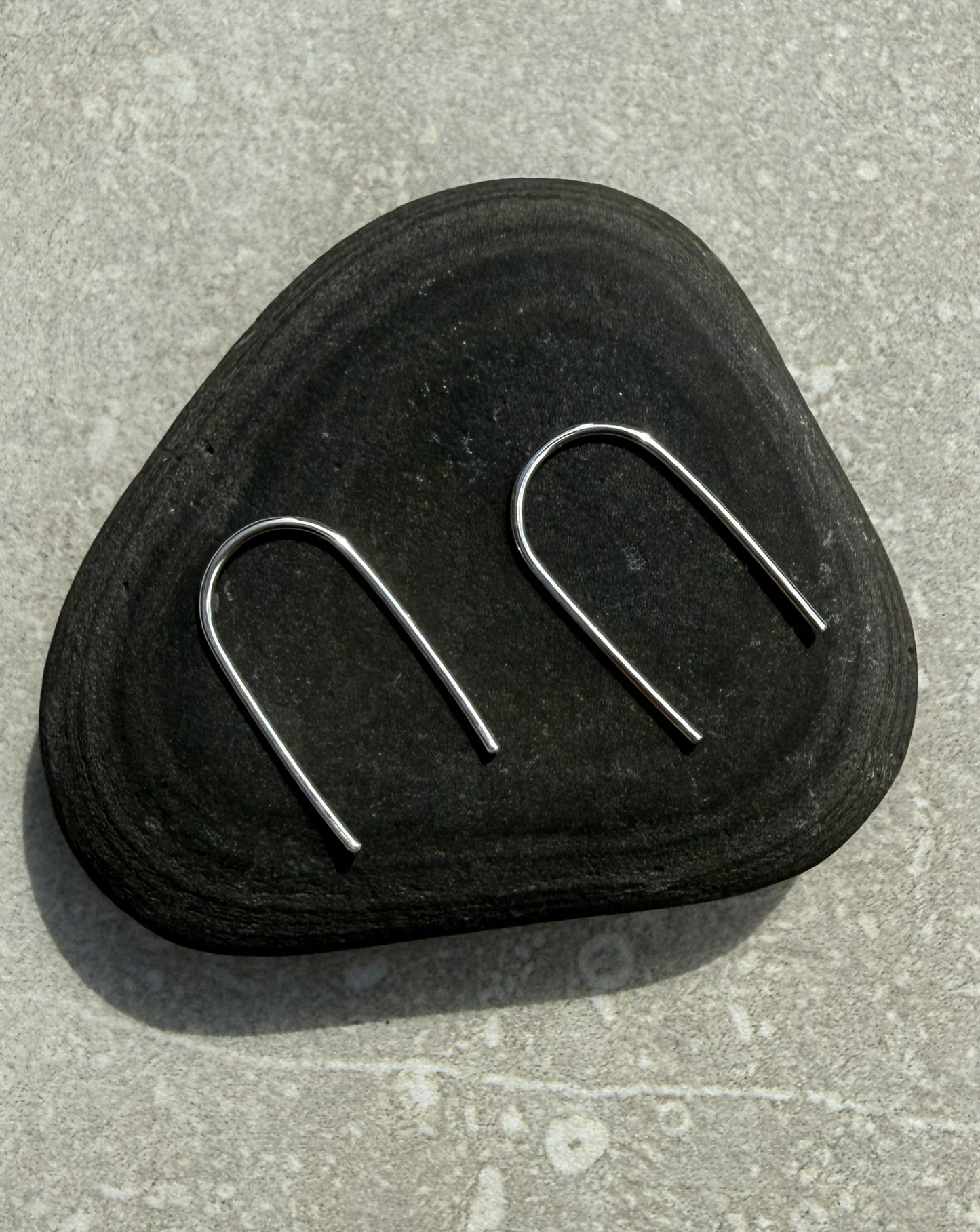 Sterling Silver U-Shape Threader Pin Earrings