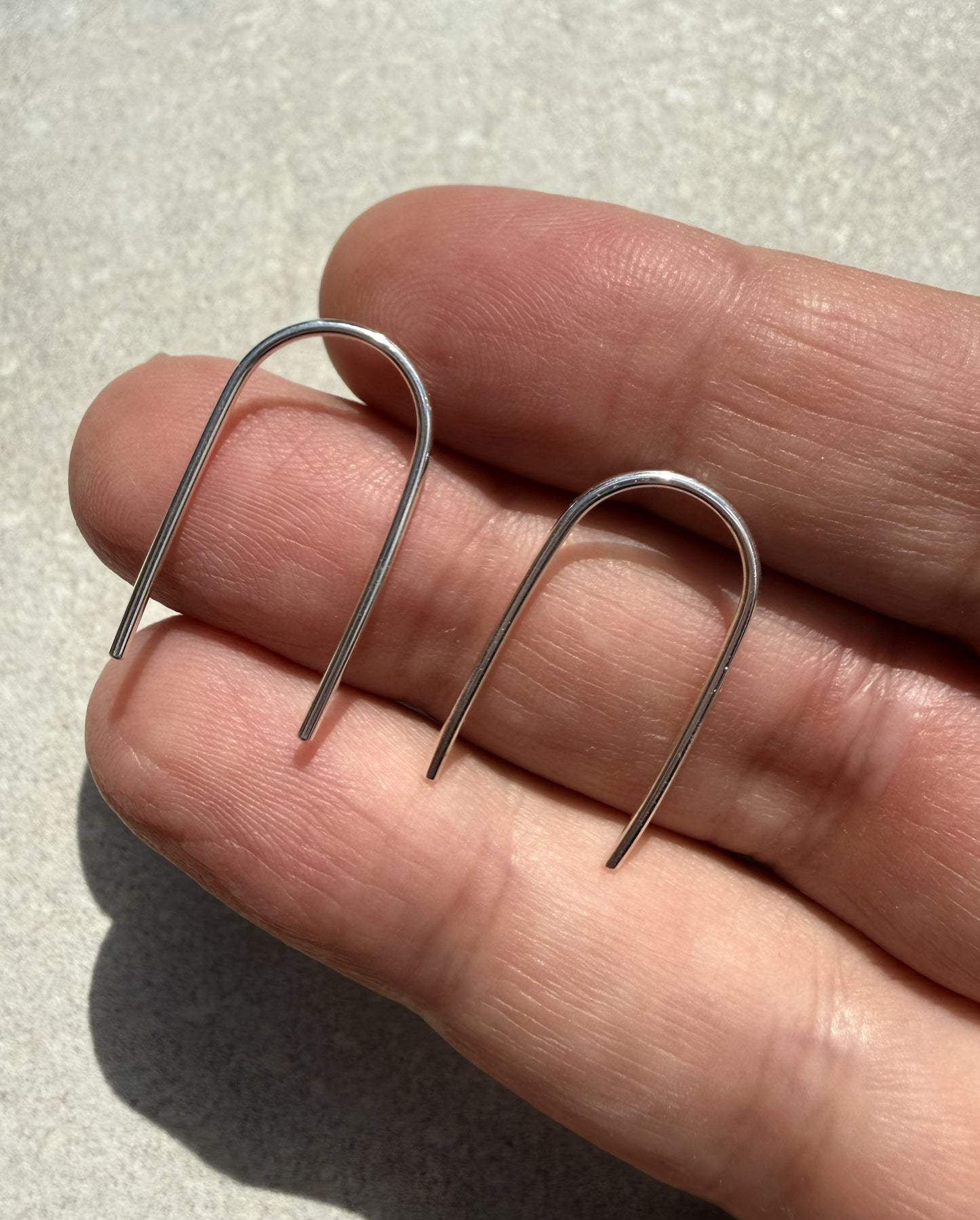 Sterling Silver U-Shape Threader Pin Earrings
