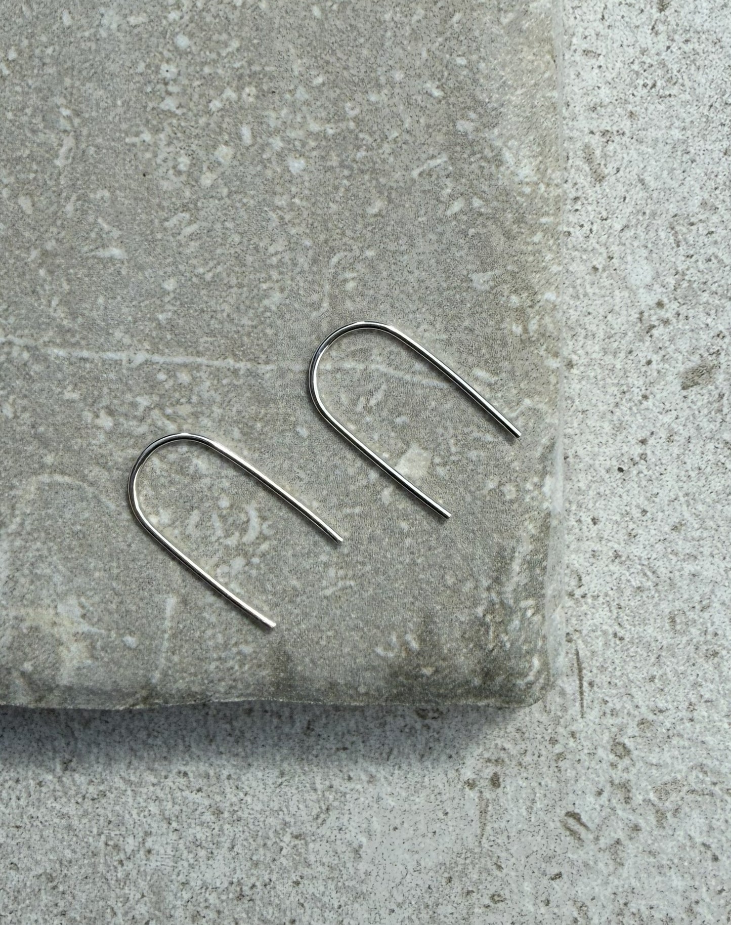 Sterling Silver U-Shape Threader Pin Earrings
