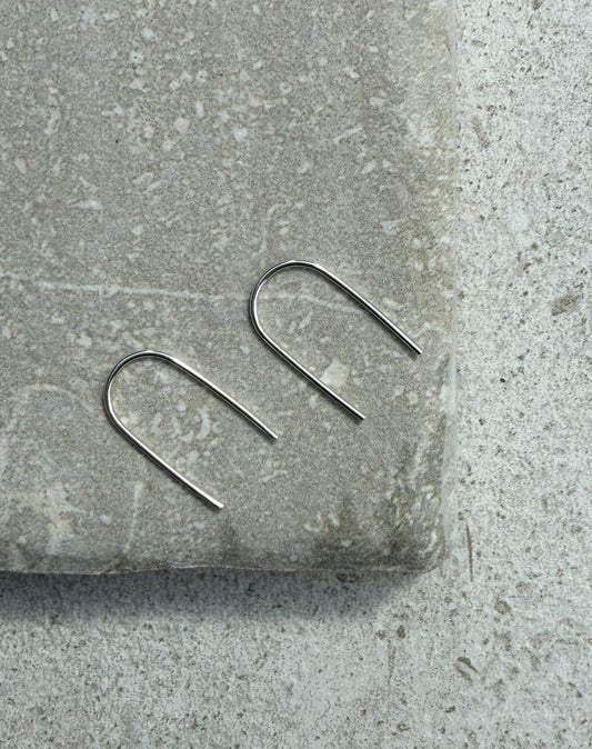 Sterling Silver U-Shape Threader Pin Earrings