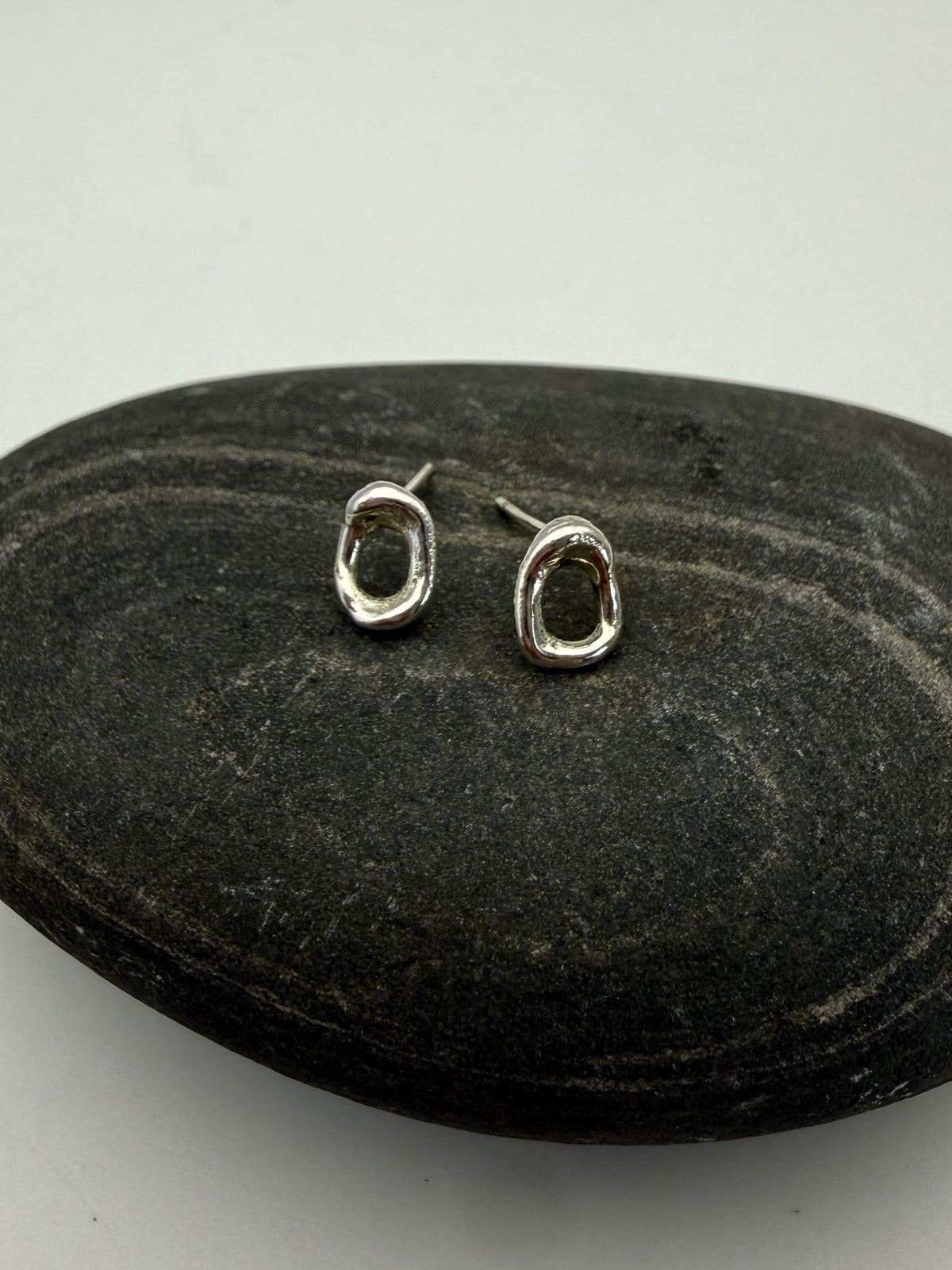 Molten Silver Stud Earrings Earrings Molten Silver Stud Earrings Emma Nixon Jewellery