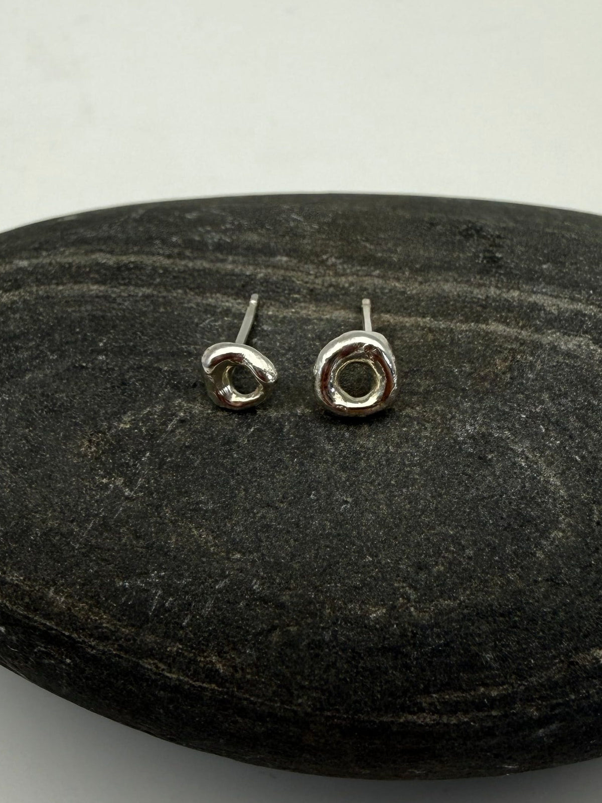 Molten Silver Stud Earrings Earrings Molten Silver Stud Earrings Emma Nixon Jewellery