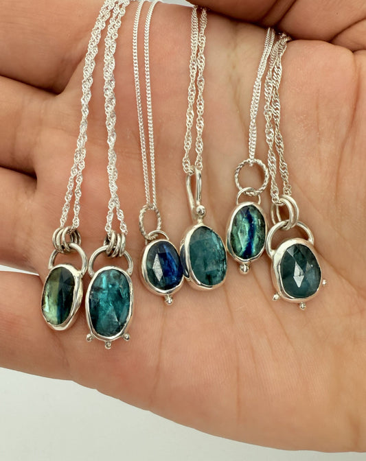 Dainty Kyanite Silver Pendants Necklace Dainty Kyanite Silver Pendants Emma Nixon Jewellery