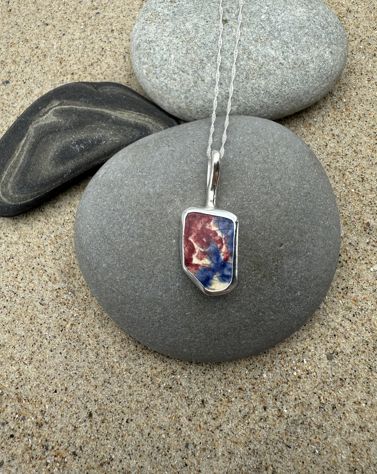 Sea Pottery Necklace- Pink and Blue Necklace Sea Pottery Necklace- Pink and Blue Emma Nixon Jewellery
