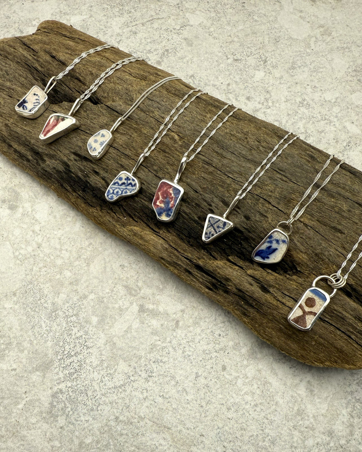 Sea Pottery Necklace- Pink and Blue Necklace Sea Pottery Necklace- Pink and Blue Emma Nixon Jewellery