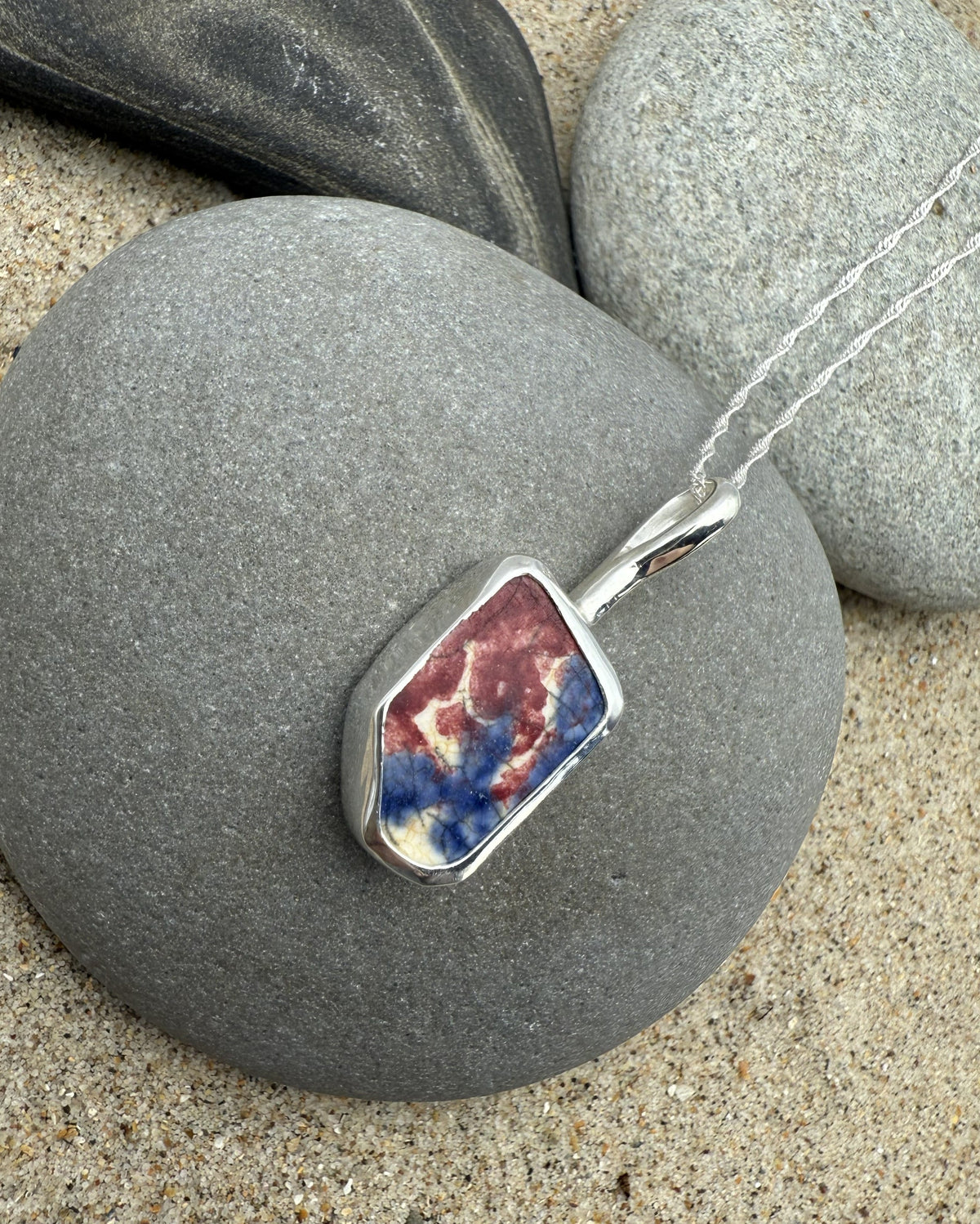 Sea Pottery Necklace- Pink and Blue Necklace Sea Pottery Necklace- Pink and Blue Emma Nixon Jewellery