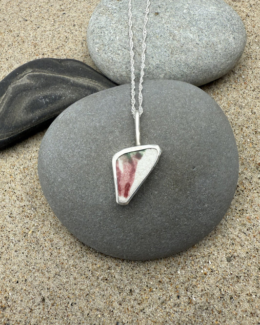 Sea Pottery Pendant - Pink and Green Necklace Sea Pottery Pendant - Pink and Green Emma Nixon Jewellery