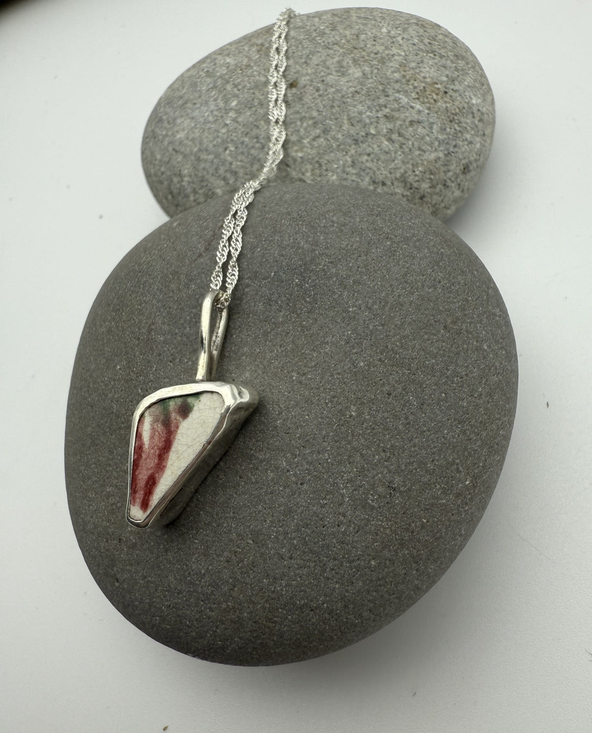 Sea Pottery Pendant - Pink and Green Necklace Sea Pottery Pendant - Pink and Green Emma Nixon Jewellery