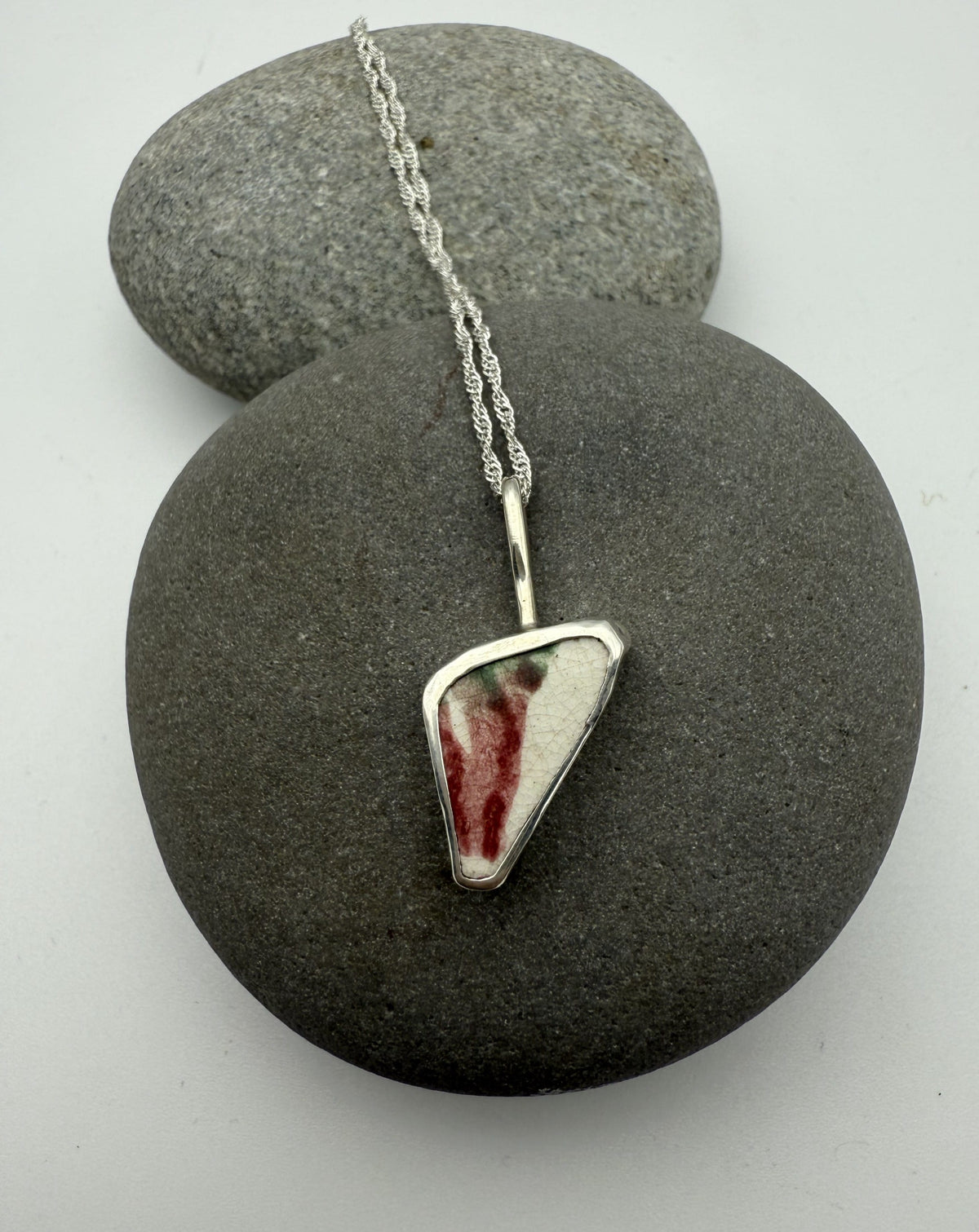 Sea Pottery Pendant - Pink and Green Necklace Sea Pottery Pendant - Pink and Green Emma Nixon Jewellery