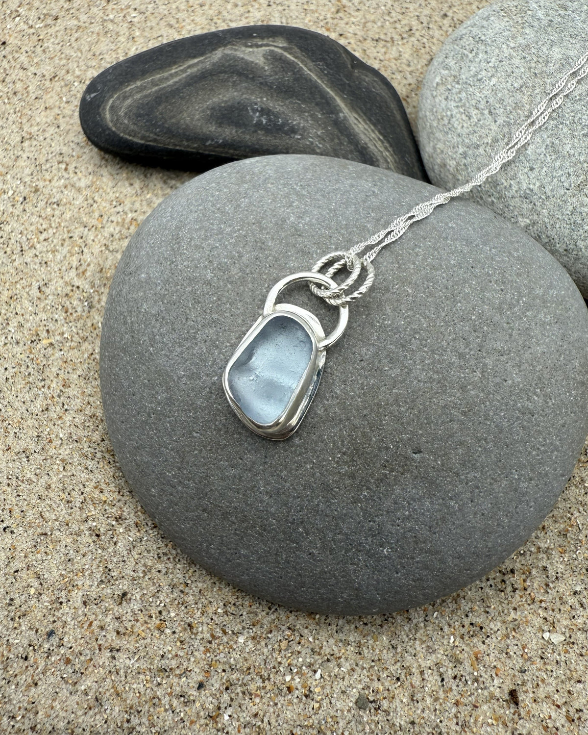Seaham Sea Glass Silver Pendants Necklace Seaham Sea Glass Silver Pendants Emma Nixon Jewellery
