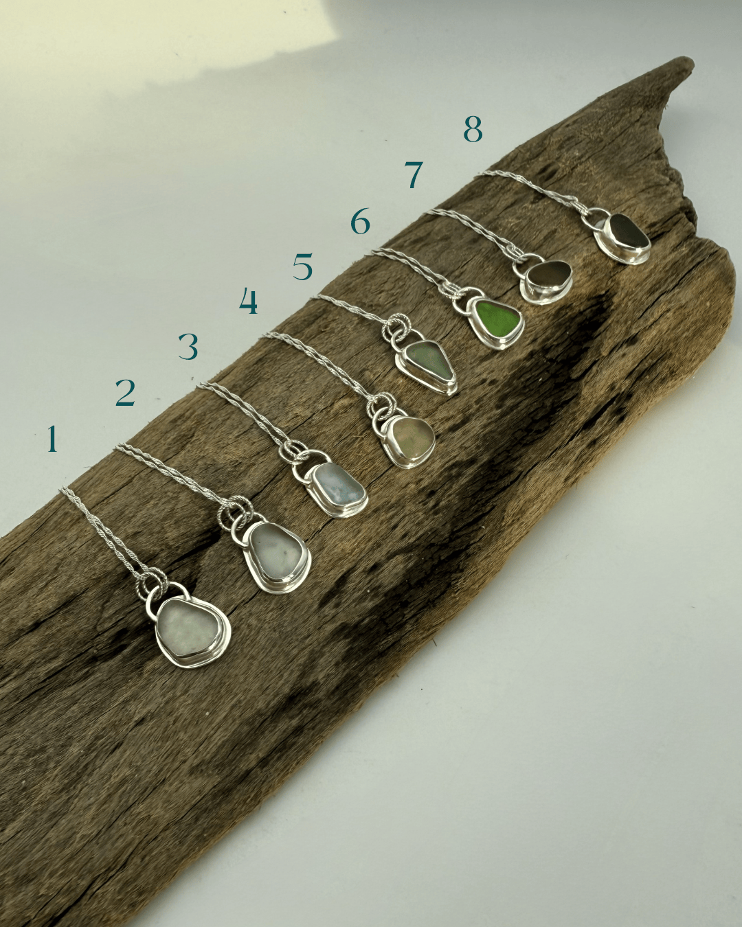 Seaham Sea Glass Silver Pendants Necklace Seaham Sea Glass Silver Pendants Emma Nixon Jewellery