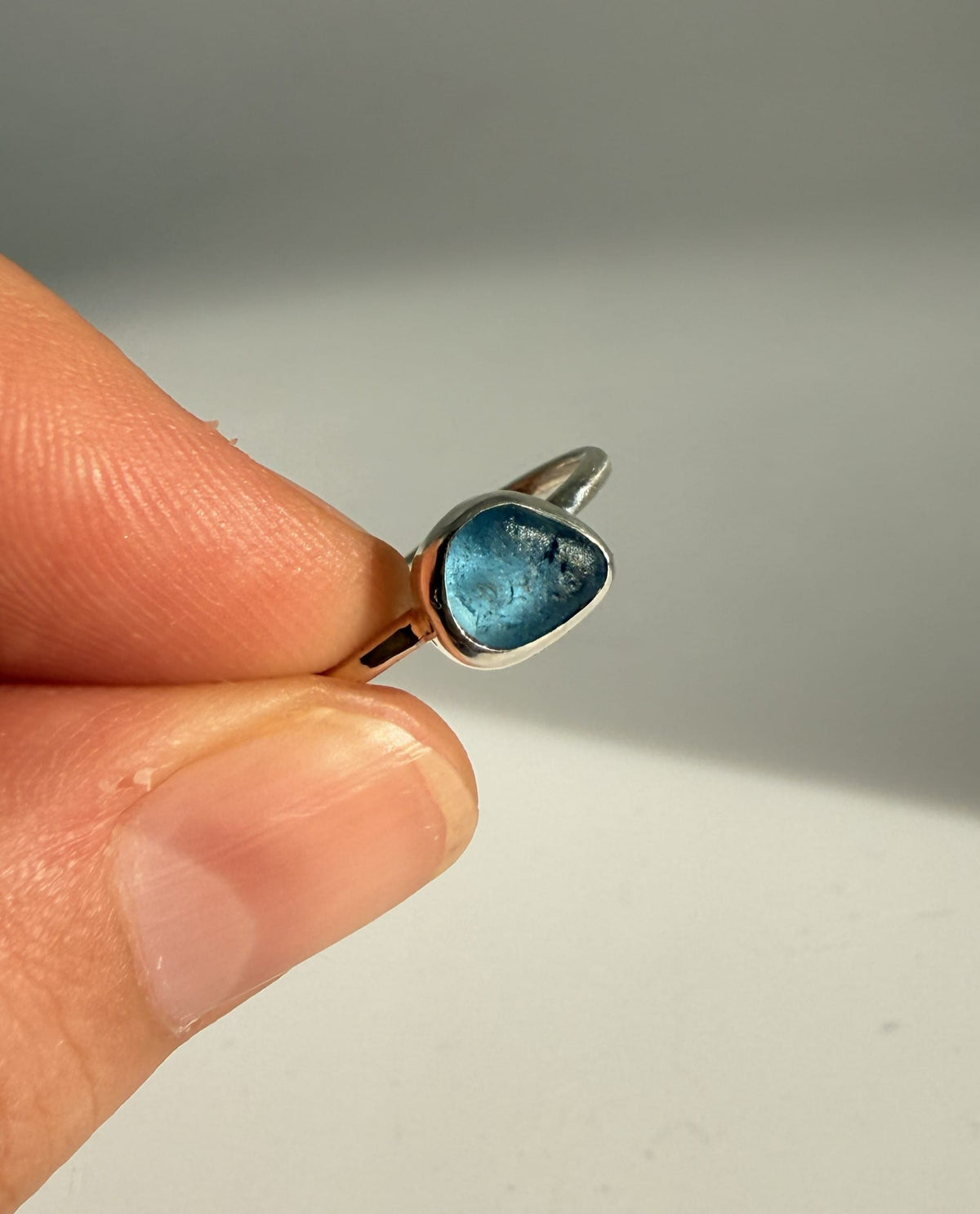 Custom Made Sea Glass and Sterling Silver Ring Ring Custom Made Sea Glass and Sterling Silver Ring Emma Nixon Jewellery