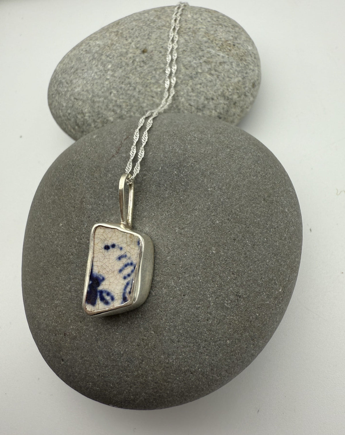 Sea Pottery Necklace- Blue and White Sea Pottery Necklace- Blue and White Emma Nixon Jewellery