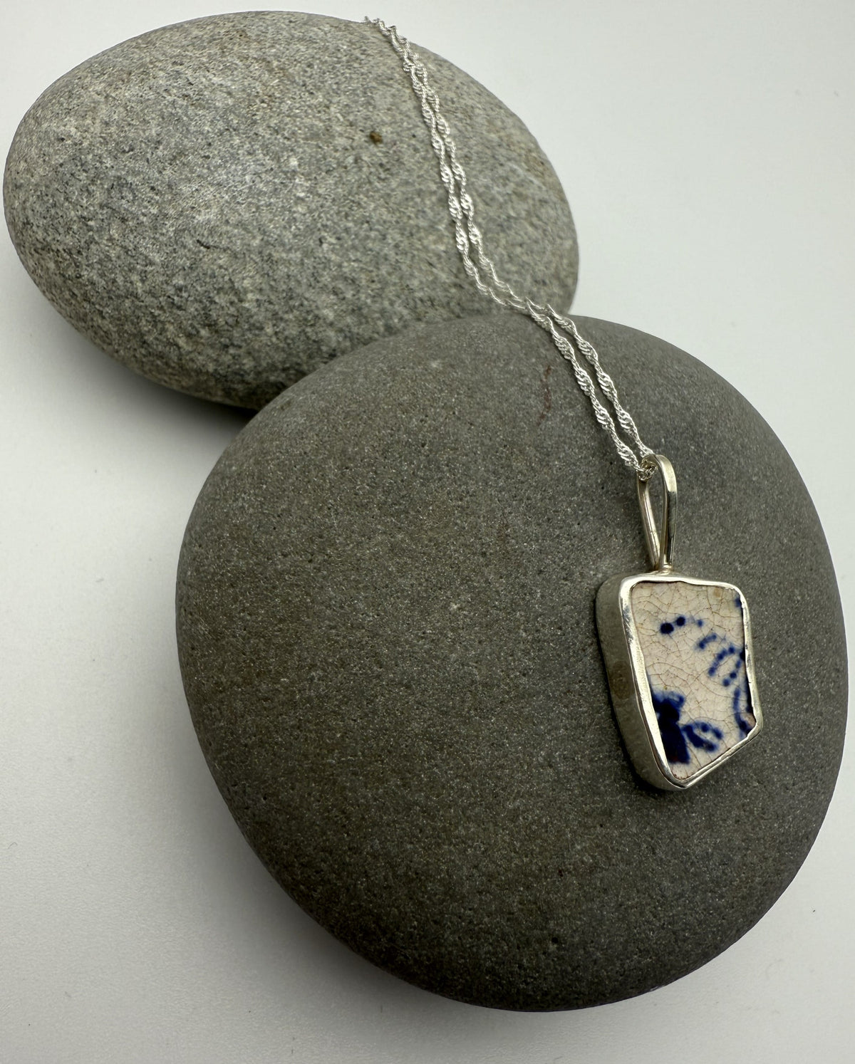 Sea Pottery Necklace- Blue and White Sea Pottery Necklace- Blue and White Emma Nixon Jewellery