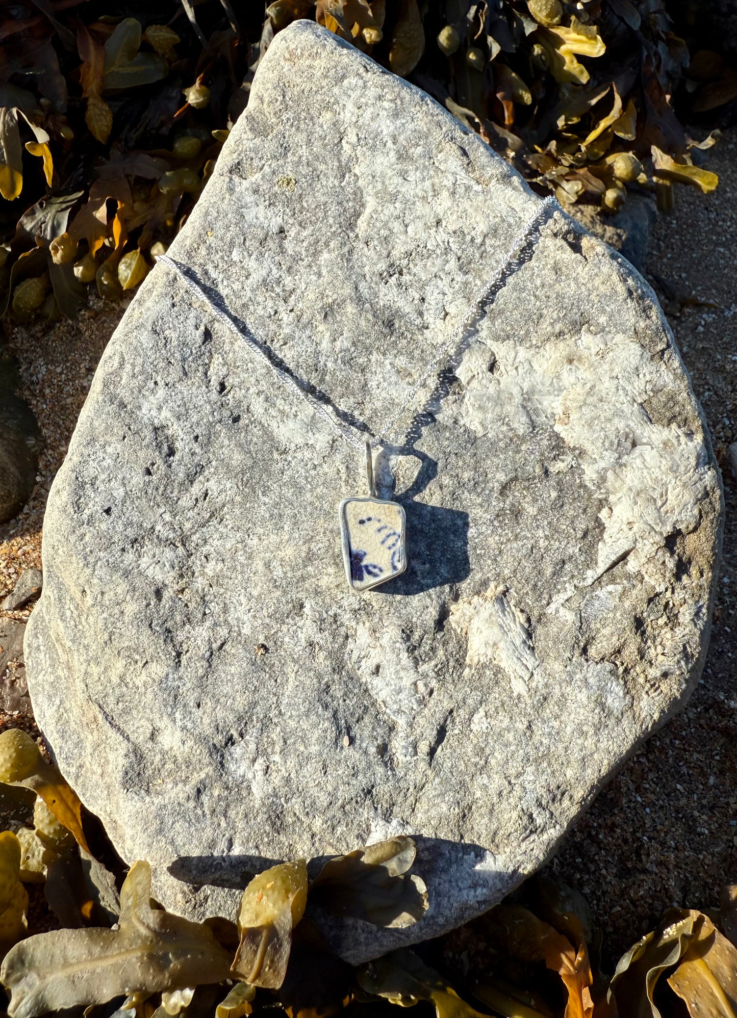 Sea Pottery Necklace- Blue and White Sea Pottery Necklace- Blue and White Emma Nixon Jewellery