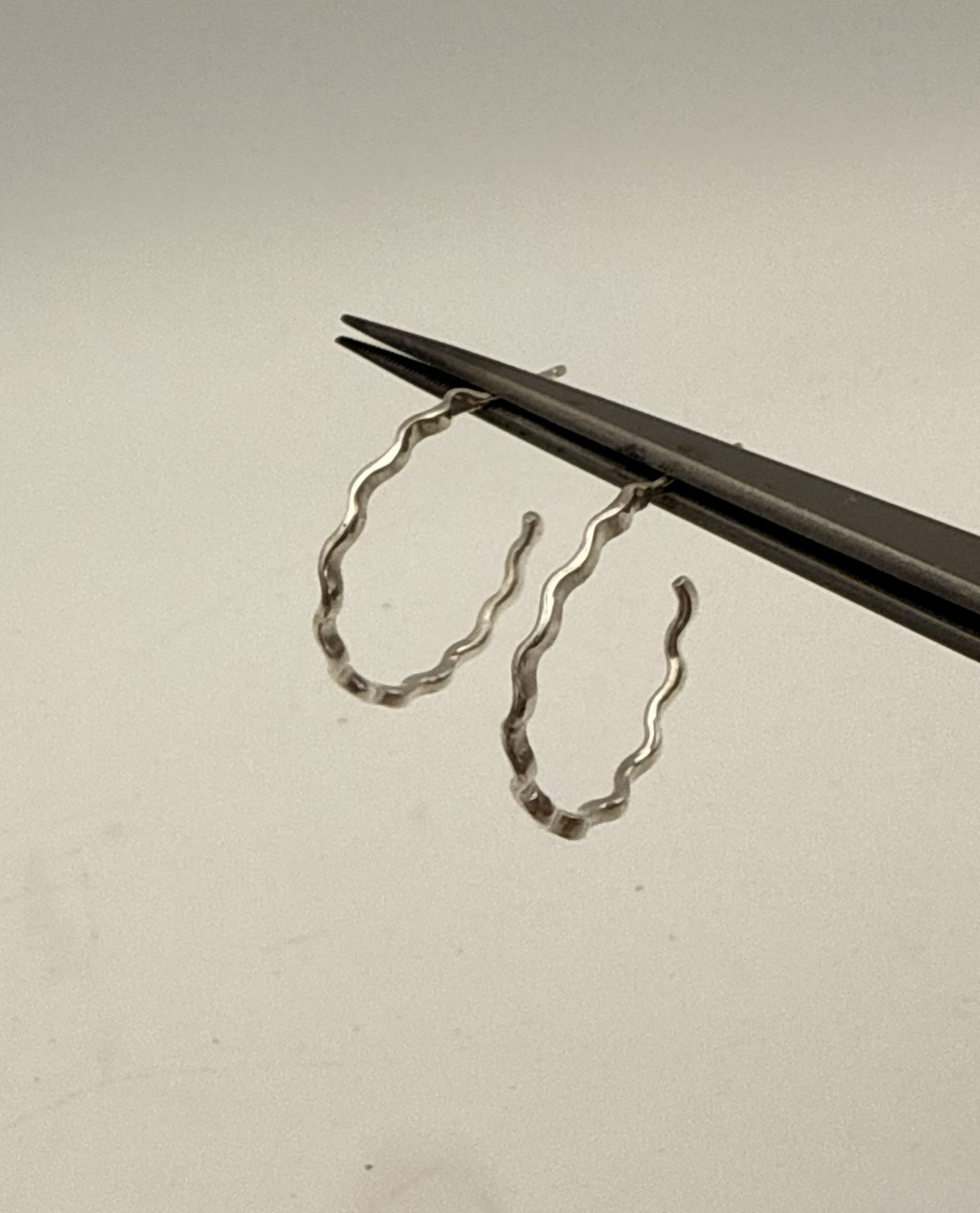 Wavy Half Hoop Silver Earrings