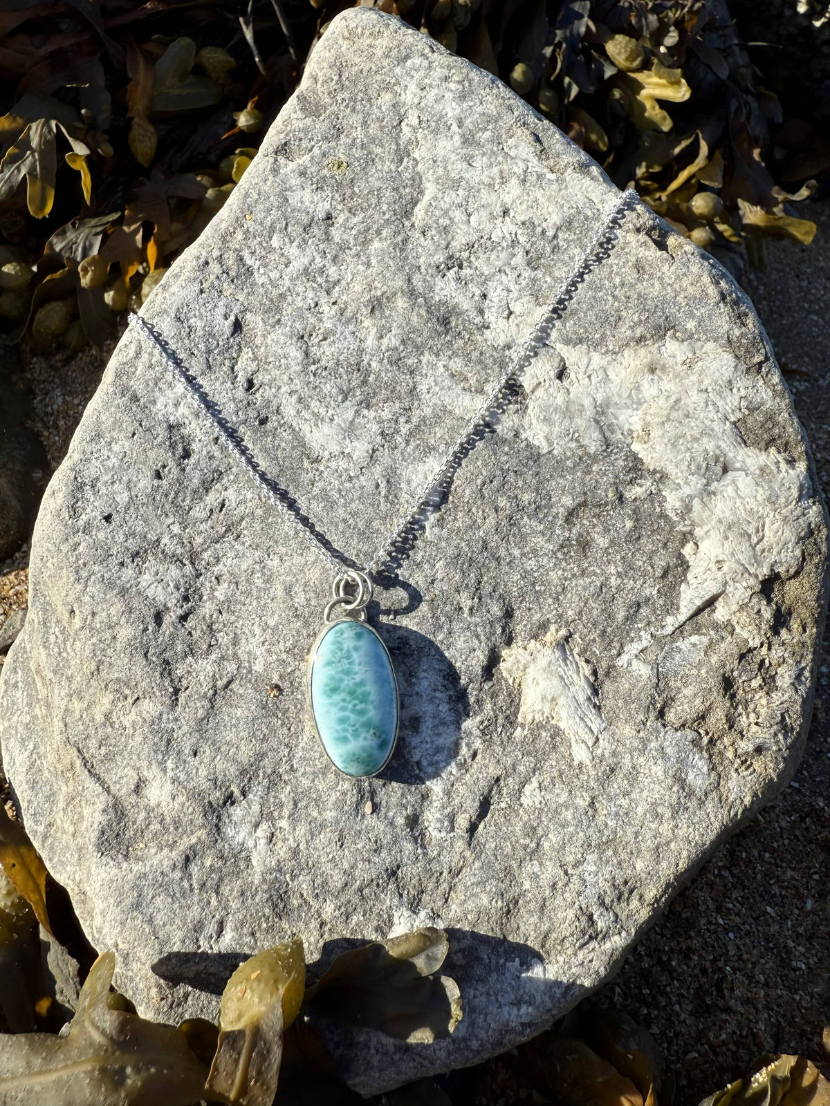 Waves Larimar Pendant Necklace Waves Larimar Pendant Mere