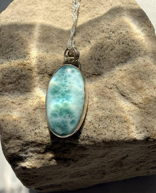 Waves Larimar Pendant Necklace Waves Larimar Pendant Mere
