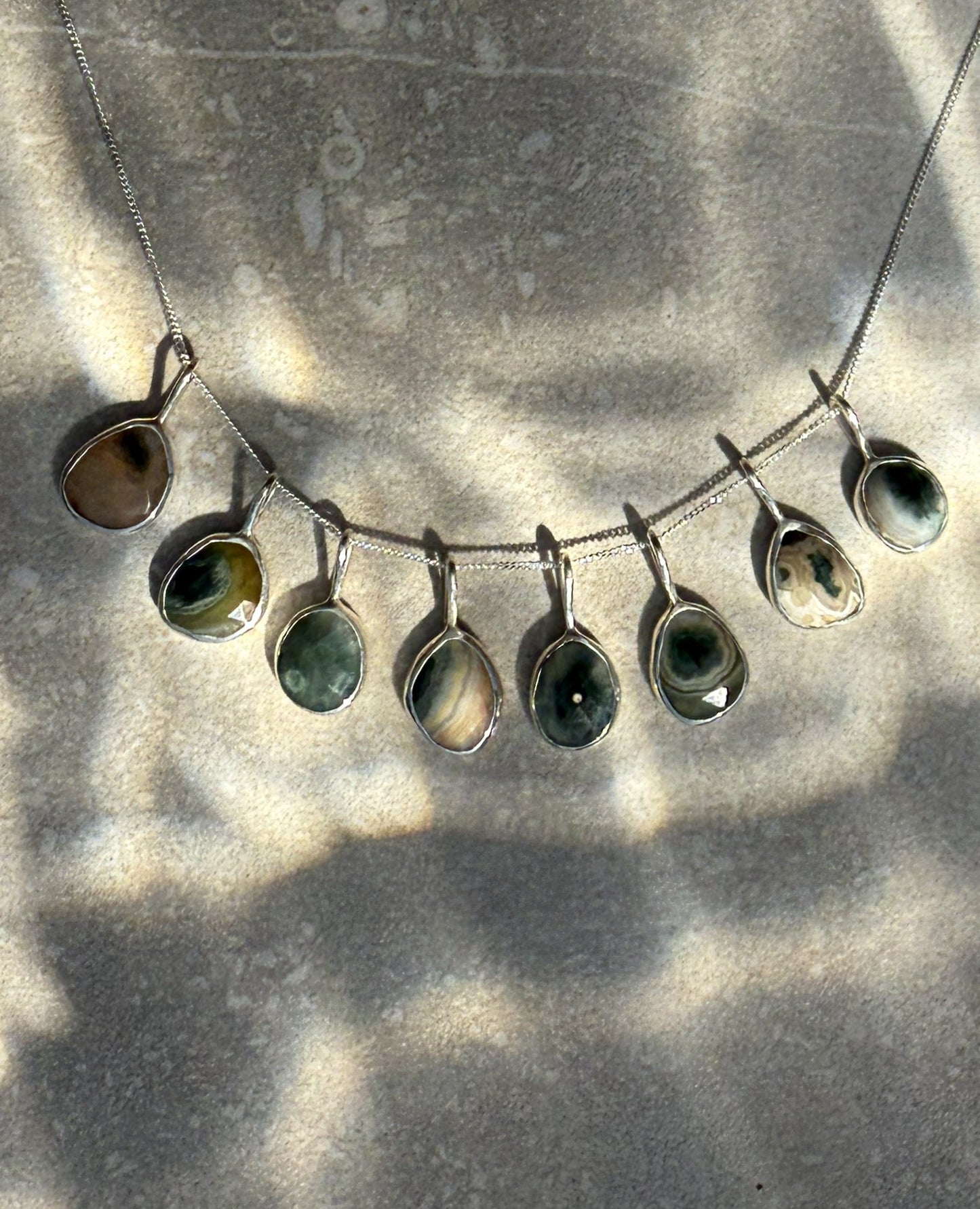 Ocean Jasper Sterling Silver Pendants