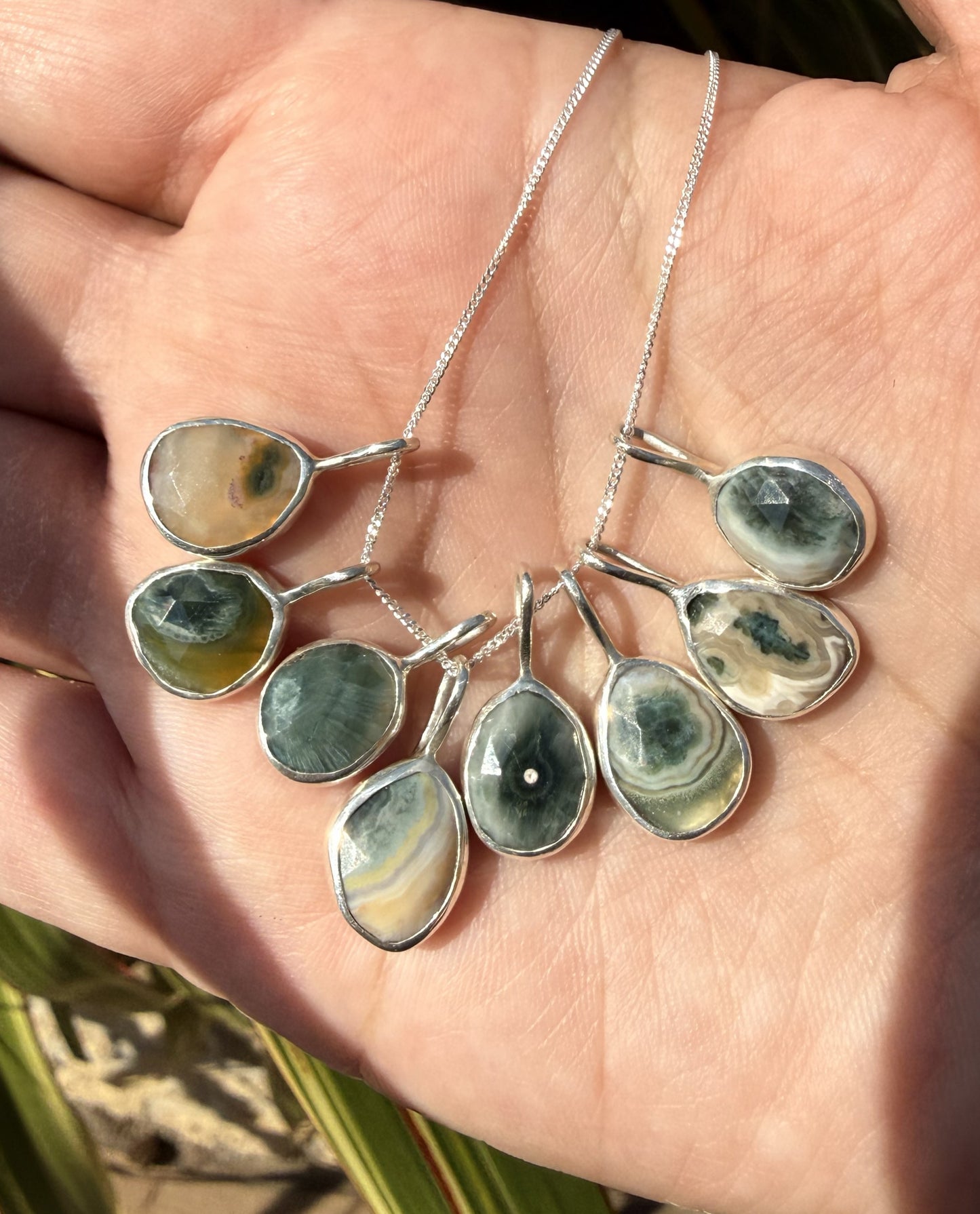 Ocean Jasper Sterling Silver Pendants
