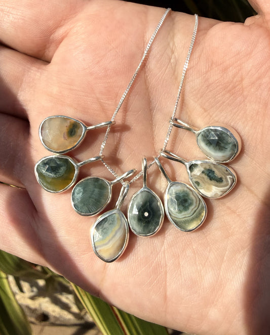 Ocean Jasper Sterling Silver Pendants