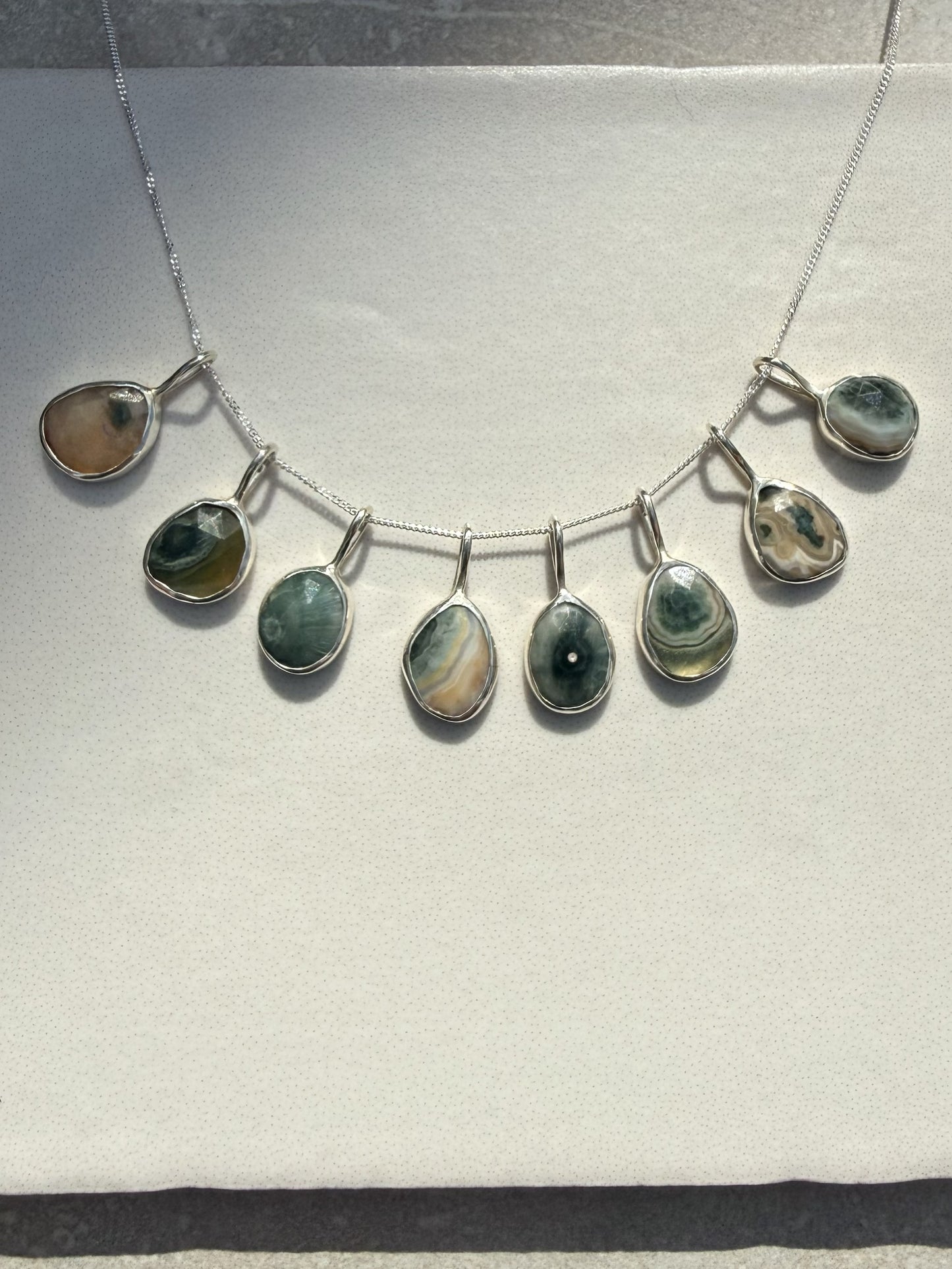 Ocean Jasper Sterling Silver Pendants