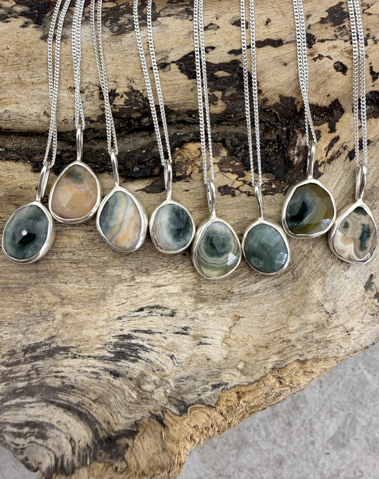 Ocean Jasper Sterling Silver Pendants
